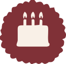 Kuchen mit drei Kerzen Icon